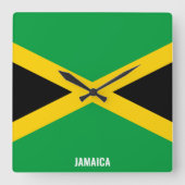 Jamaica Flag Dazzling Patriotic Quadratische Wanduhr (Vorderseite)