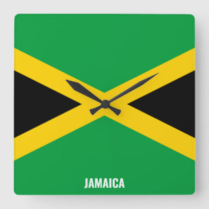 Jamaica Flag Dazzling Patriotic Quadratische Wanduhr