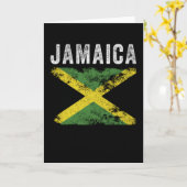 Jamaica Flag Distressed - Jamaican Flag Karte (Gelbe Blume)