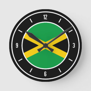 Jamaica Flag Elegant Runde Wanduhr