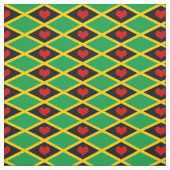 Jamaica Flag Fabric & Heart Modems /Reggae Stoff (Muster)