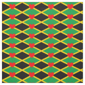 Jamaica Flag Fabric & Heart Modems /Reggae Stoff (Muster)