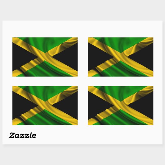 Jamaica Flag Fabric Rechteckiger Aufkleber (Blatt)