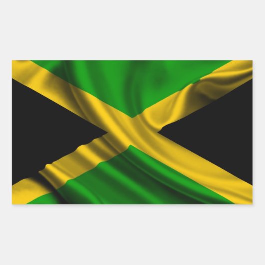 Jamaica Flag Fabric Rechteckiger Aufkleber (Vorderseite)