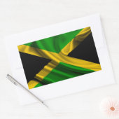 Jamaica Flag Fabric Rechteckiger Aufkleber (Umschlag)
