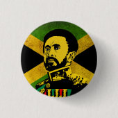 Jamaica Flag - hAILE sELASSIE i - Rasta Button (Vorderseite)