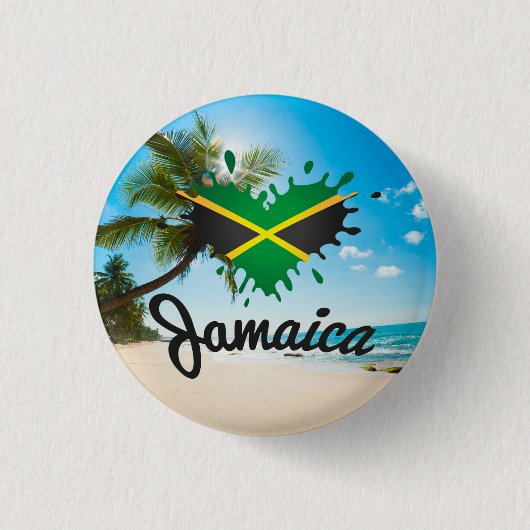 Jamaica Flag Island - Proud Jamaicans - Button (Vorderseite)