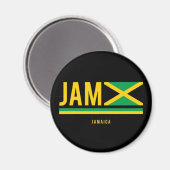 Jamaica Flag ISO Code Alpha 3 Design Magnet (Vorderseite/Rückseite)