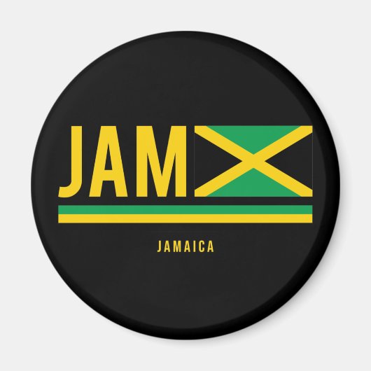 Jamaica Flag ISO Code Alpha 3 Design Magnet (Vorne)
