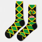 Jamaica Flag Jah Rastafari Blessed Love Socks Socken (Linkes Detail)