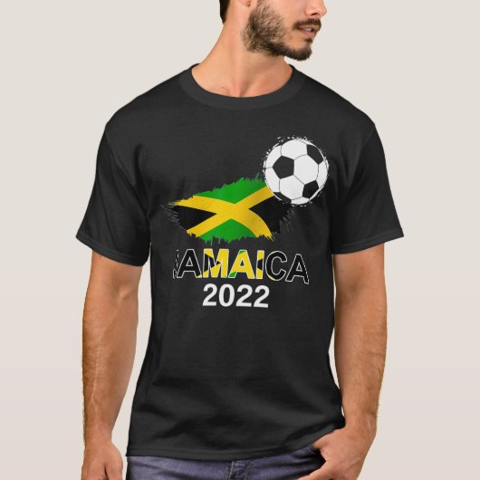 Jamaica Flag Jersey Supporter Jamaikanisches Fußba T-Shirt (Vorderseite)