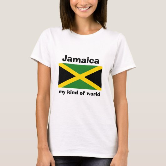 Jamaica Flag + Karte + Text T - Shirt (Vorderseite)