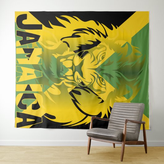 jamaica Flag Lion of Judah Tapestry Design Wandteppich (Beispiel (Horizontal))