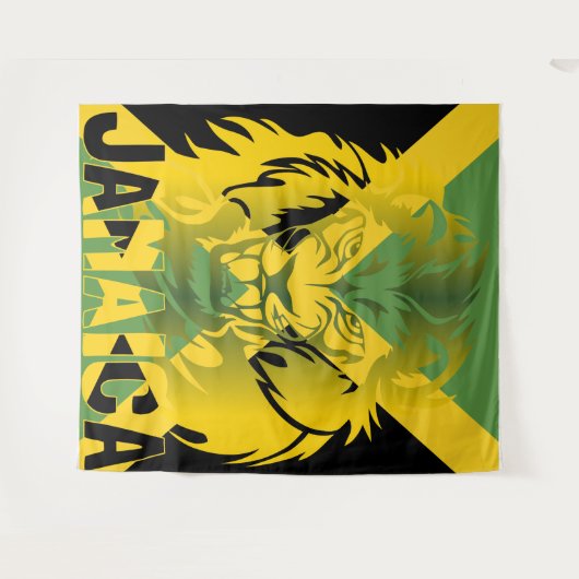 jamaica Flag Lion of Judah Tapestry Design Wandteppich (Vorderseite (Horizontal))