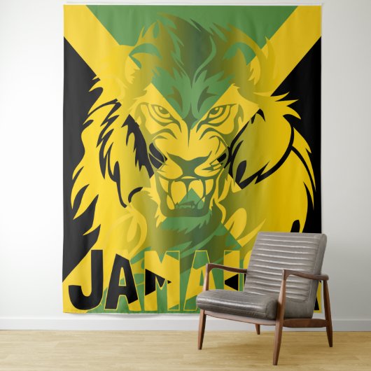 jamaica Flag Lion of Judah Tapestry Design Wandteppich (Beispiel)