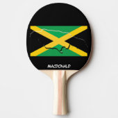 JAMAICA FLAG & MAP Personalisierter SCHWARZ Tischtennis Schläger (Vorderseite)