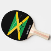 JAMAICA FLAG & MAP Personalisierter SCHWARZ Tischtennis Schläger (Seitenansicht)