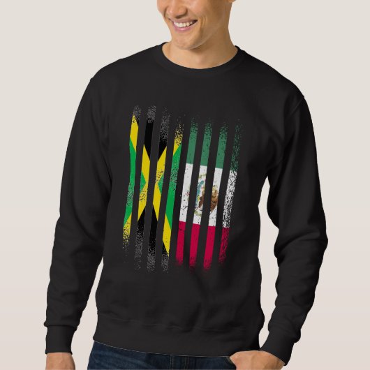 Jamaica Flag Mexico Grown Country Flags Stripes Sweatshirt (Vorderseite)