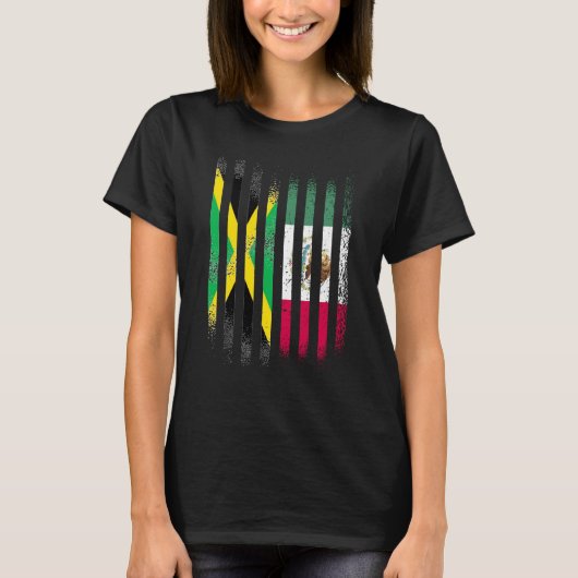 Jamaica Flag Mexico Grown Country Flags Stripes T-Shirt (Vorderseite)