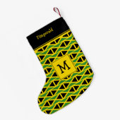 JAMAICA Flag Monogram Custom Text YELLOW Kleiner Weihnachtsstrumpf (Rückseite (Hängend))