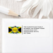 Jamaica Flag Monogram Wedding Rücksendeadresse (Insitu)