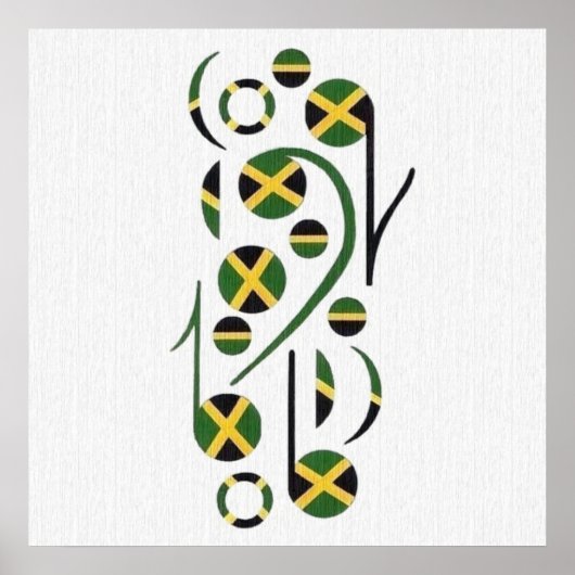 Jamaica Flag Musical Notes Poster (Vorne)