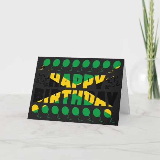 Jamaica Flag Patriotic Birthday Karte (Vorderseite)