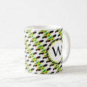 JAMAICA Flag Patriotic Custom Monogram GOD BLESS Kaffeetasse (VorderseiteRechts)