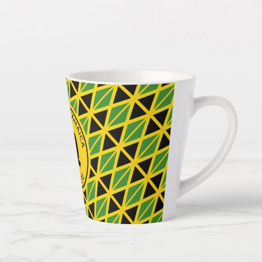 JAMAICA FLAG Patriotic Customizable Yellow Milchtasse (Rechts)