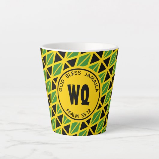 JAMAICA FLAG Patriotic Customizable Yellow Milchtasse (Vorderseite)