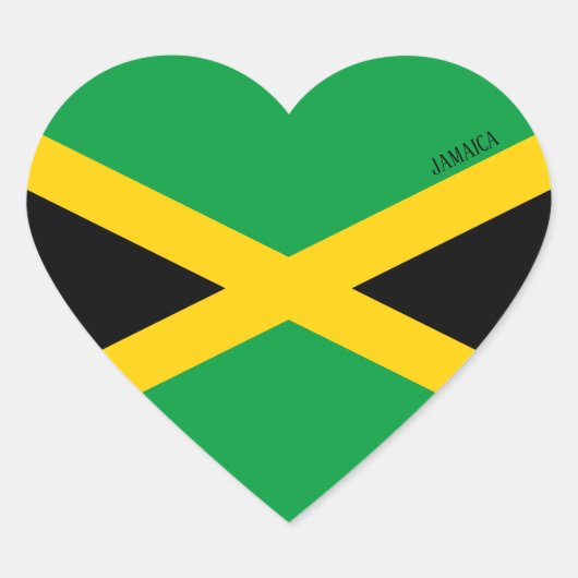 Jamaica Flag Patriotic Herz-Aufkleber (Vorderseite)