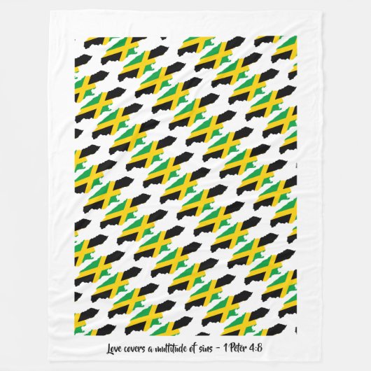 JAMAICA FLAG Patriotic Jamaican Bedspread Fleecedecke (Vorderseite)