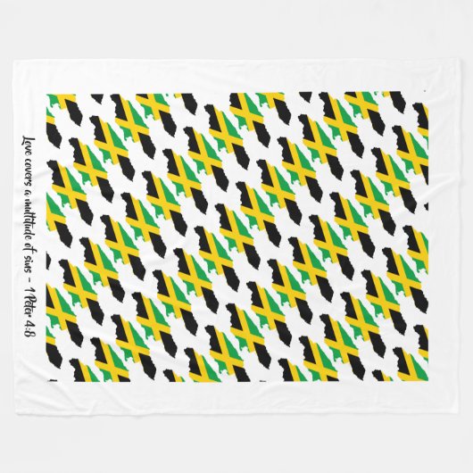 JAMAICA FLAG Patriotic Jamaican Bedspread Fleecedecke (Vorderseite (Horizontal))