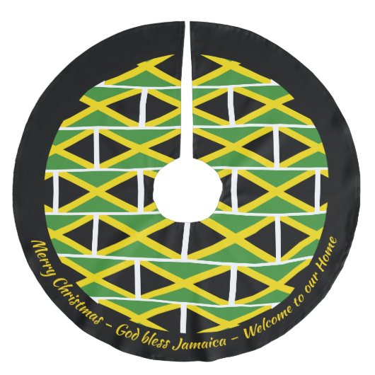 JAMAICA FLAG Patriotic Personalisieren Sie Ihren T Polyester Weihnachtsbaumdecke (Vorderseite)