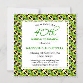 JAMAICA FLAG Personalisiert 40. Geburtstag Magneteinladung (Vorderseite)