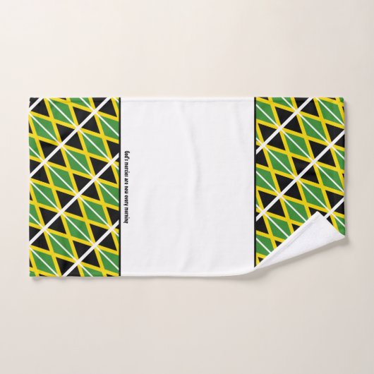 JAMAICA FLAG Personalisierte Schrift WEISS Badhandtuch Set (Handtuch)