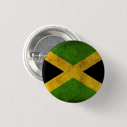 Jamaica Flag - Proud Jamaicans - Rasta Button (Vorne & Hinten)