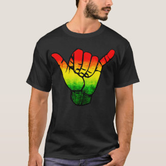 Jamaica Flag Rasta Hawaii Shaka Sign Jamaican Shak T-Shirt