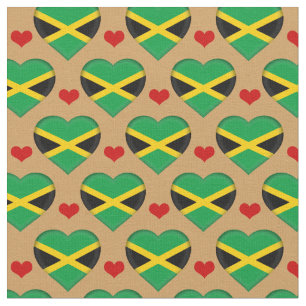 Jamaica Flag & Red Heart Modefabrik / Reggae Stoff