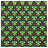 Jamaica Flag & Red Heart Modefabrik / Reggae Stoff (Muster)