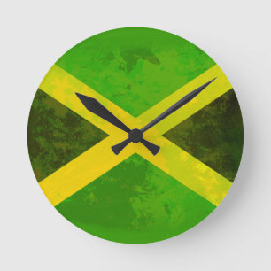 jamaica flag - reggae roots runde wanduhr