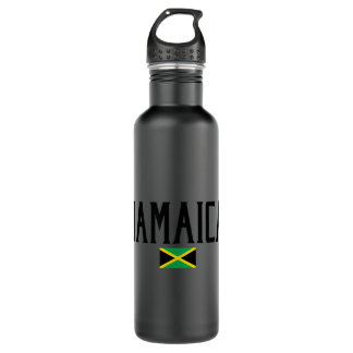 Jamaica Flag Schwarzer Text Edelstahlflasche