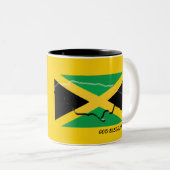 JAMAICA FLAG Scripture Customized Patriotic Yellow Zweifarbige Tasse (VorderseiteRechts)