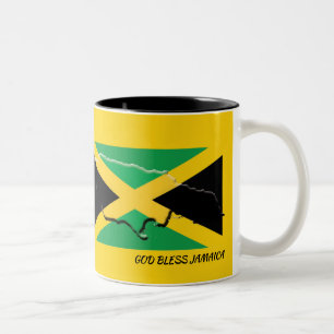 JAMAICA FLAG Scripture Customized Patriotic Yellow Zweifarbige Tasse