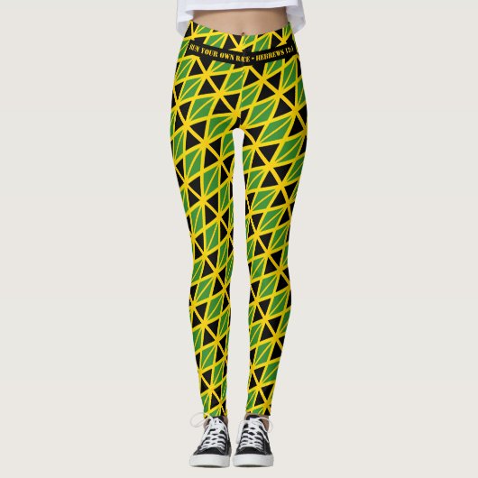 JAMAICA FLAG Scripture RUN SIE IHRE RACE Personali Leggings (Vorderseite)