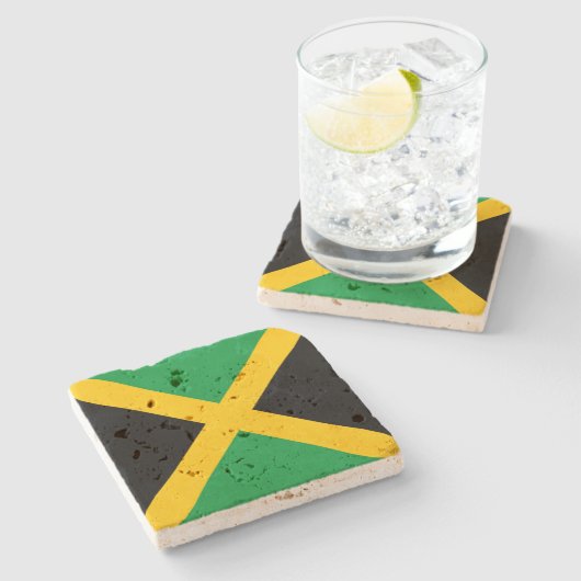 Jamaica Flag Stone Untersetzer (Seitenansicht)