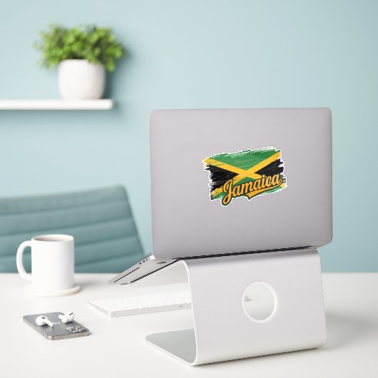 Jamaica Flag Vacation Vibes Rasta Insel Aufkleber (Laptop auf Schreibtisch)