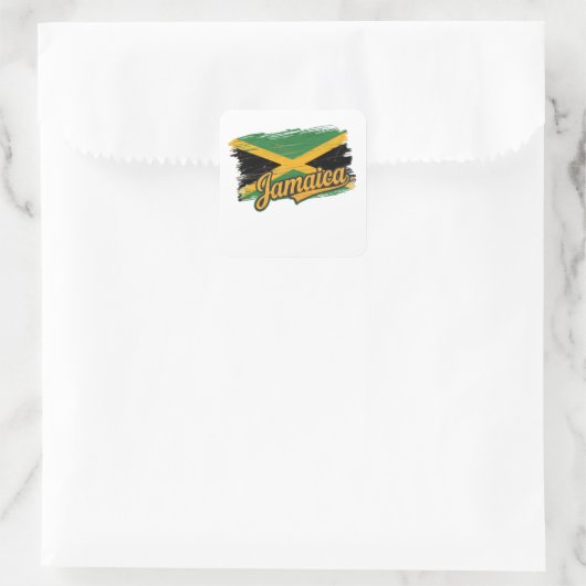 Jamaica Flag Vacation Vibes Rasta Insel Quadratischer Aufkleber (Tasche)