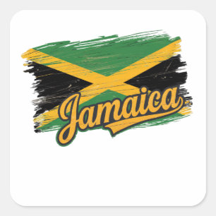 Jamaica Flag Vacation Vibes Rasta Insel Quadratischer Aufkleber