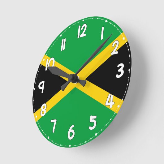 Jamaica Flag Wall Clock - flag of jamaica Runde Wanduhr (Winkel)